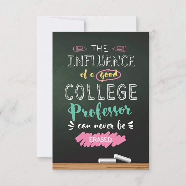 Tarjeta De Agradecimiento Influencia de un buen profesor universitario (Anverso)