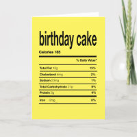 Información nutricional de pasteles de cumpleaños