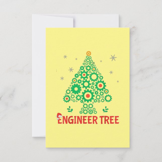 Tarjeta De Agradecimiento Ingeniería mecánica de árbol de navidades (Anverso)