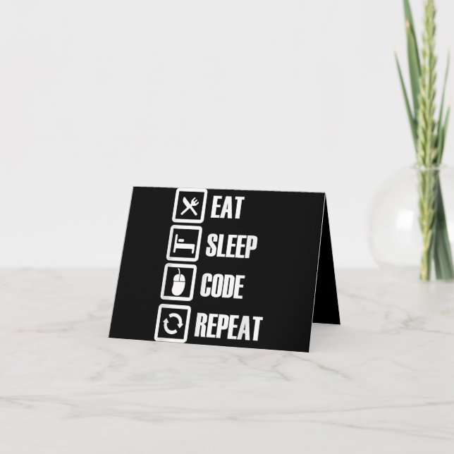 Tarjeta De Agradecimiento Ingeniero de programación de codificación repetida (Anverso)