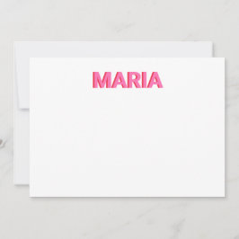 Tarjeta De Agradecimiento Inicial de monograma sombreado personalizado rosa