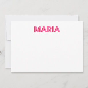 Tarjeta De Agradecimiento Inicial de monograma sombreado personalizado rosa