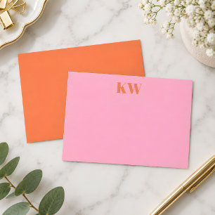 Tarjeta De Agradecimiento Iniciales de monograma modernas personalizadas en 