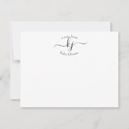 Tarjeta De Agradecimiento Iniciales monogramas de Moda moderna 2 personaliza