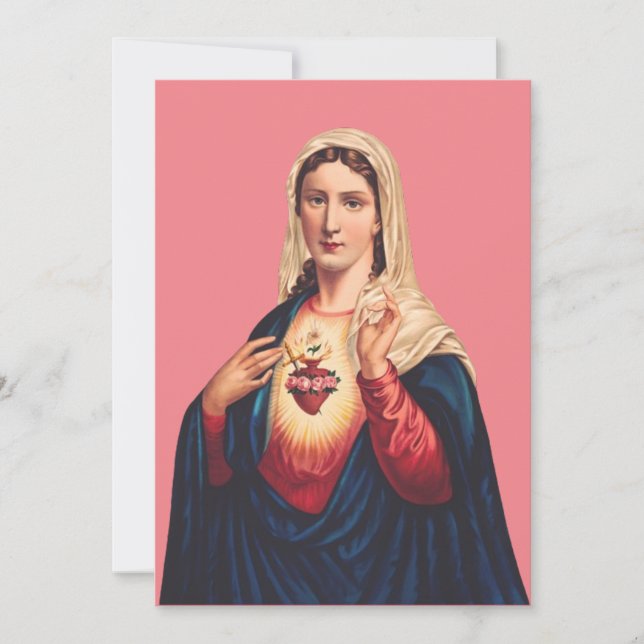 Tarjeta De Agradecimiento Inmaculado Corazón de Virgen María (Anverso)