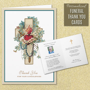 Tarjeta De Agradecimiento Inmaculado Corazón María Católica Simpatía Gracias