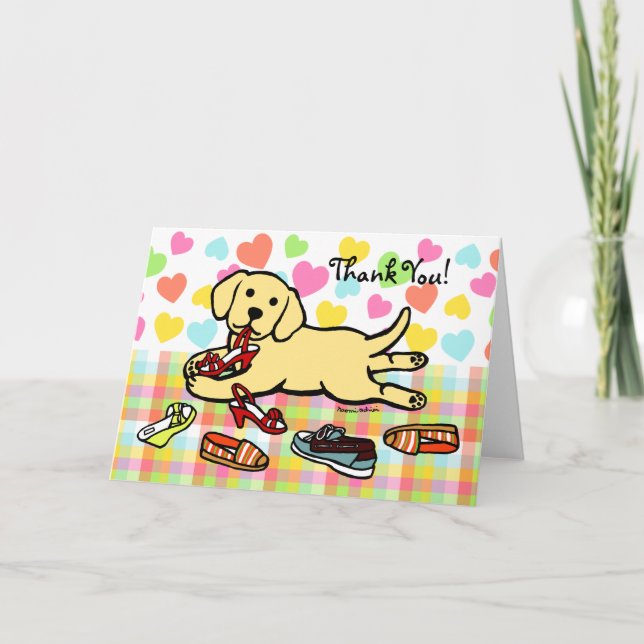 Tarjeta De Agradecimiento Innocent Yellow Labrador Puppy Gracias (Anverso)