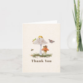 Tarjeta De Agradecimiento Insecs Mushroom Woodland Nature Gracias