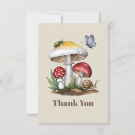 Tarjeta De Agradecimiento Insectos Hongo Bosque Naturaleza