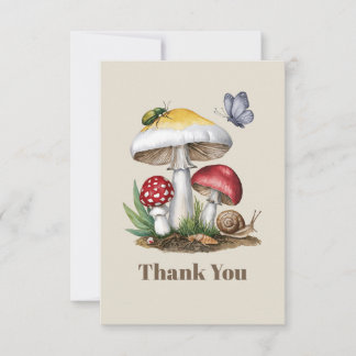 Tarjeta De Agradecimiento Insectos Hongo Bosque Naturaleza