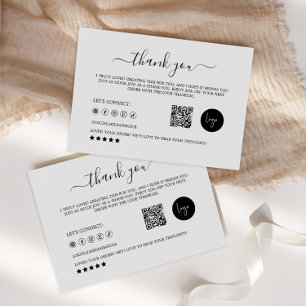 Tarjeta de agradecimiento   Inserción de empaqueta