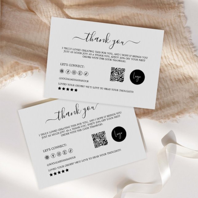 Tarjeta de agradecimiento | Inserción de empaqueta (Thank You Card | Small Biz Packaging Insert)