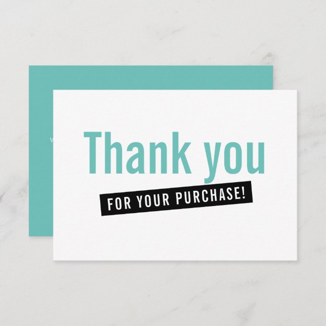 Tarjeta De Agradecimiento INSERCIÓN DE ORDEN COMERCIAL gracias modernas ment (Anverso / Reverso)