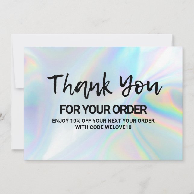 Tarjeta De Agradecimiento Inserción Holográfica de medios de descuento para  (Anverso)