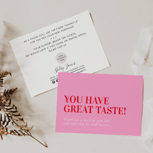 Tarjeta De Agradecimiento INSERT NEGOCIO moderno gracias lindo rojo rosa