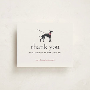 Tarjeta De Agradecimiento Inserto de negocio elegante de paseador de perros