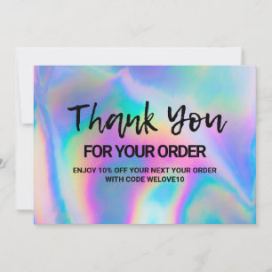 Tarjeta De Agradecimiento Inserto holográfico de medios para pequeñas empres