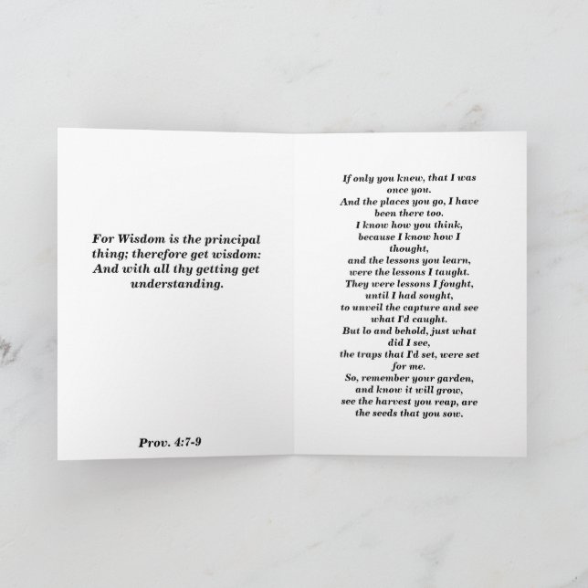 Tarjeta De Agradecimiento Inspiración, aliento, fe, esperanza (Interior)