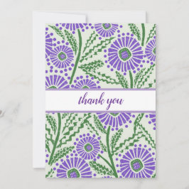 Tarjeta De Agradecimiento Inspiración En La Impresión De Lavanda, Bloques Ve