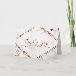 Tarjeta De Agradecimiento Inspiración moderna de Boda de cobre y mármol ital