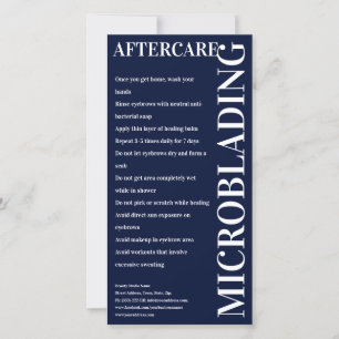 Tarjeta De Agradecimiento Instrucción de azul oscuro después del microblando