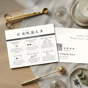 Tarjeta De Agradecimiento Instrucción de cuidado de vela beige neutral elega
