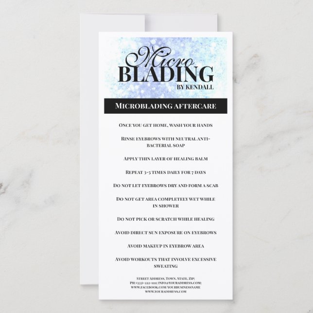 Tarjeta De Agradecimiento Instrucción simple de blanco negro en la ceja post (Anverso)