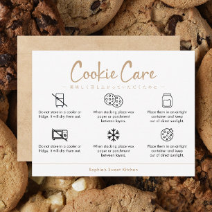 Tarjeta De Agradecimiento Instrucciones de cuidado de galletas Kraft minimal