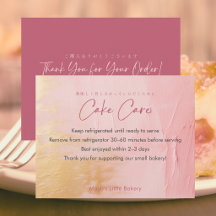 Instrucciones de cuidado de pastel de oro rosa abs