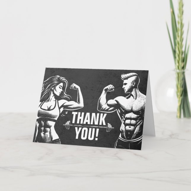 Tarjeta De Agradecimiento Instructor de gimnasio personal Gracias (Anverso)