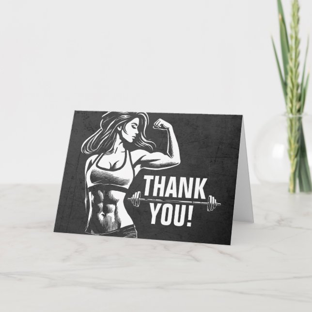 Tarjeta De Agradecimiento Instructor de gimnasio personal Gracias (Anverso)