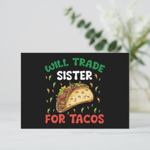 Tarjeta De Agradecimiento Intercambiaré Hermana Por Tacos Fiesta Cinco De Ma