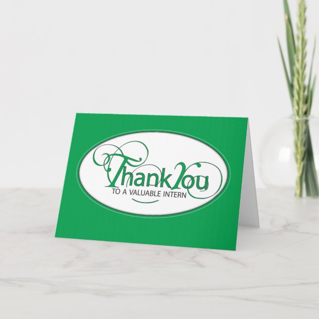 Tarjeta De Agradecimiento Interno Gracias Guión Verde (Anverso)