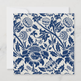 Tarjeta De Agradecimiento Intricate blue floral pattern on light background