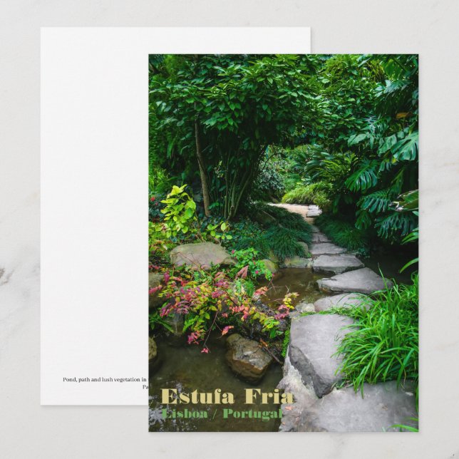 Tarjeta De Agradecimiento Invernadero Frio de Lisboa. Lujuriante Invernadero (Anverso / Reverso)