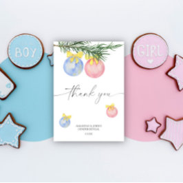 Tarjeta De Agradecimiento Invierno acuarela Gracias revelación de género