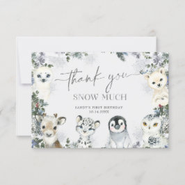 Tarjeta De Agradecimiento Invierno de los Animales Árticos Terranova Primer 