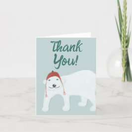 Tarjeta De Agradecimiento Invierno de los Navidades del oso polar