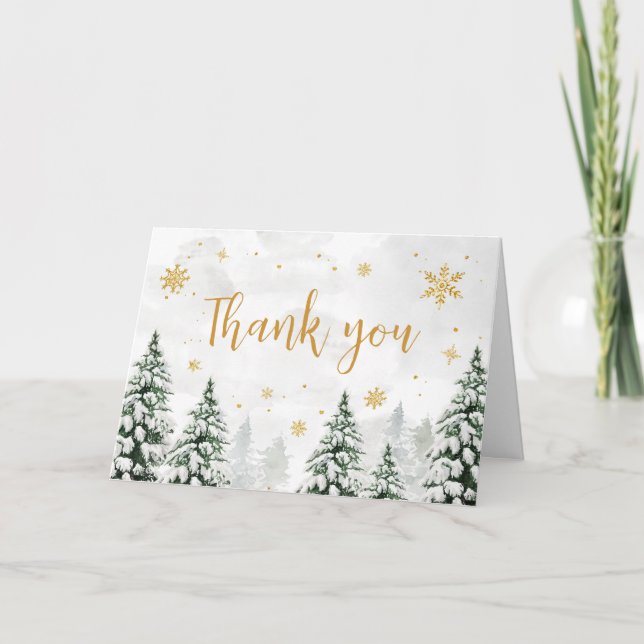 Tarjeta De Agradecimiento Invierno hace frío fuera de Baby Shower (Anverso)