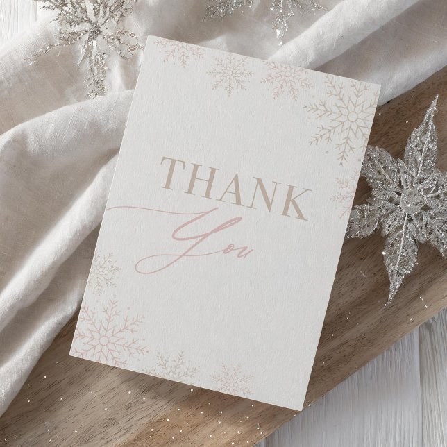 Tarjeta De Agradecimiento Invierno Onederland Copo de Nieve Primer cumpleaño (Subido por el creador)