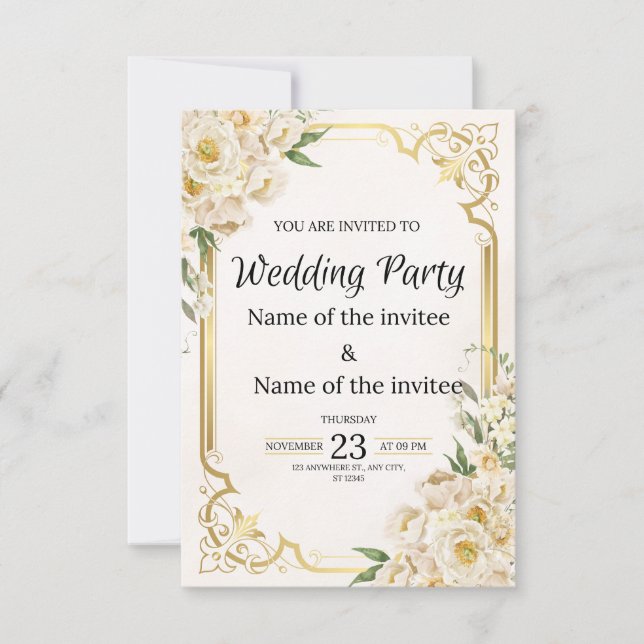 Tarjeta De Agradecimiento "Invitaciones clásicas a la boda" (Anverso)