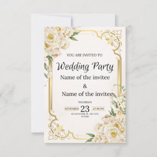 Tarjeta De Agradecimiento "Invitaciones clásicas a la boda"