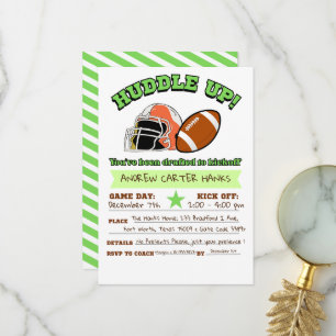 Tarjeta De Agradecimiento ¡Invitaciones de cumpleaños de fútbol para chicos 