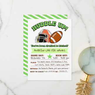Tarjeta De Agradecimiento ¡Invitaciones de cumpleaños de fútbol para chicos 