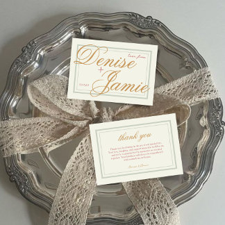 Tarjeta De Agradecimiento Invitado clásico de la Boda Vintage