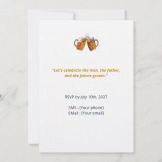 Tarjeta De Agradecimiento Invitation Groom Shower - Thème Bière Artisanale