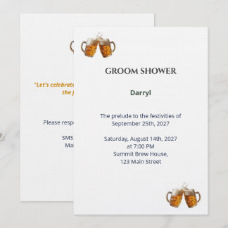 Tarjeta De Agradecimiento Invitation Groom Shower - Thème Bière Artisanale