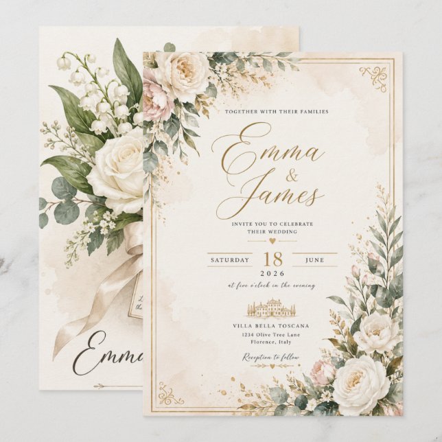 Tarjeta De Agradecimiento invitation mariage (Anverso / Reverso)