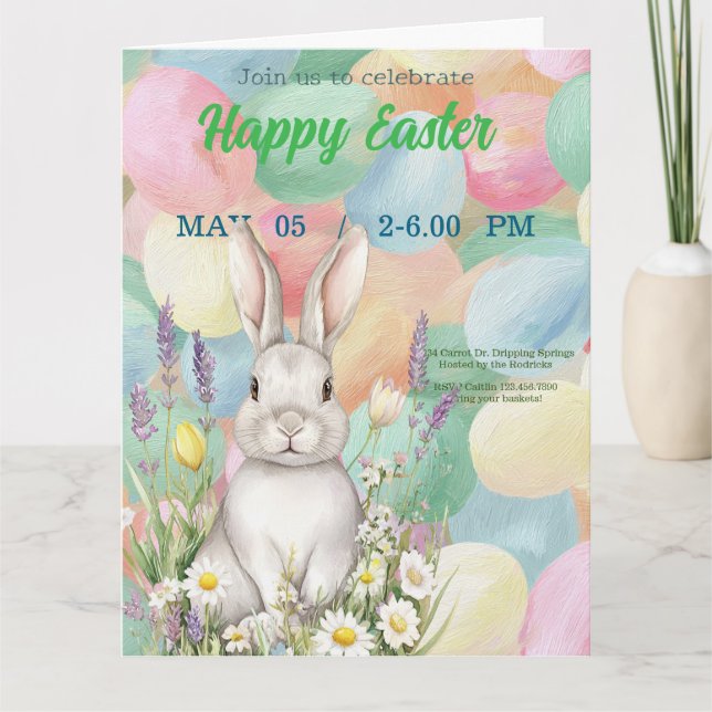 Tarjeta De Agradecimiento invitation to Easter with Peter Rabbit (Anverso)
