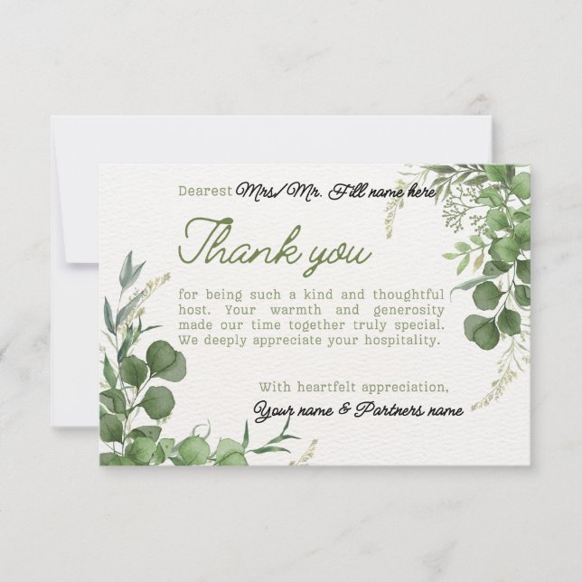 Tarjeta De Agradecimiento Ir Verde (Anverso)